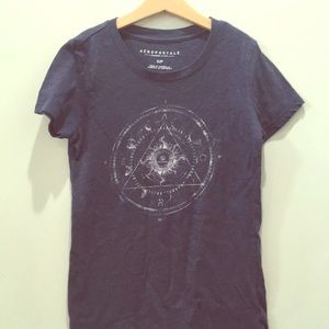 dark blue graphic tee